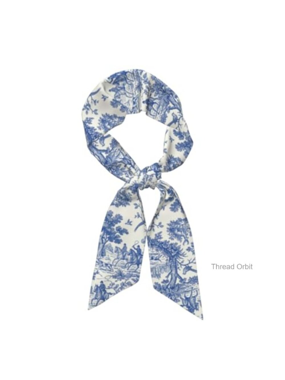 Silky Satin Line Art Hair Scarf Headscarf Neck Wrap